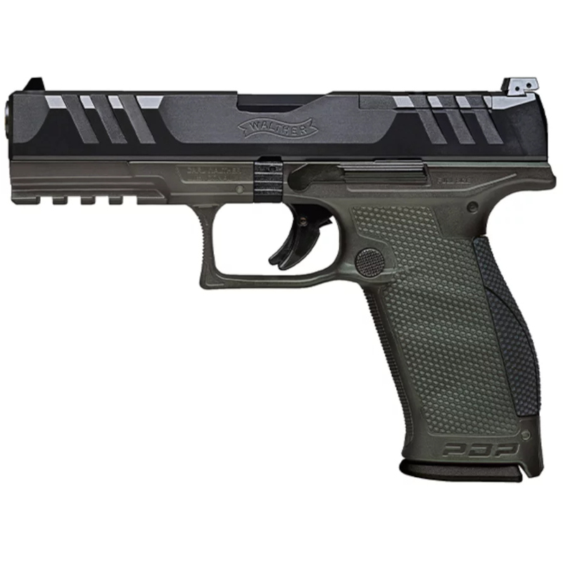 walther-pdp-fullsize-4.5-green-lov-arms-sk-2871483 Pištoľ Walther PDP Full Size 4.5" GREEN s polygonálnou hlavňou, nastaviteľnými mieridlami, pripravená na optiku a ko-witness, s bezpečnostnými prvkami a univerzálnym výrezom pre mieridlá, dostupná na lov-arms.sk.