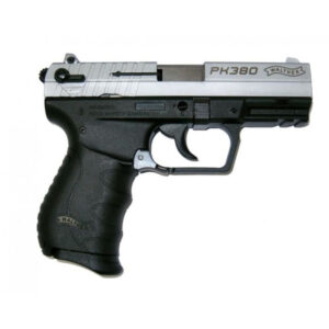 Pištoľ Walther PK380 Nickel kompaktná samonabíjacia pištoľ kalibru .380 Auto s niklovým povrchom a ergonomickou rukoväťou. dostupná na lov-arms.sk.