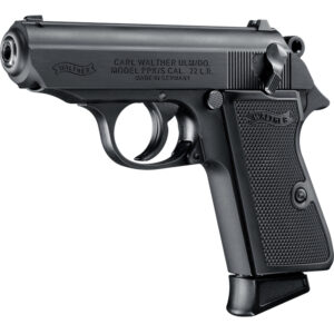 Pištoľ Walther PPK/S .22 Black - poloatomatická pištoľ s čiernym prevedením, kompaktným telom a ergonomickou rukoväťou, dostupná na lov-arms.sk.