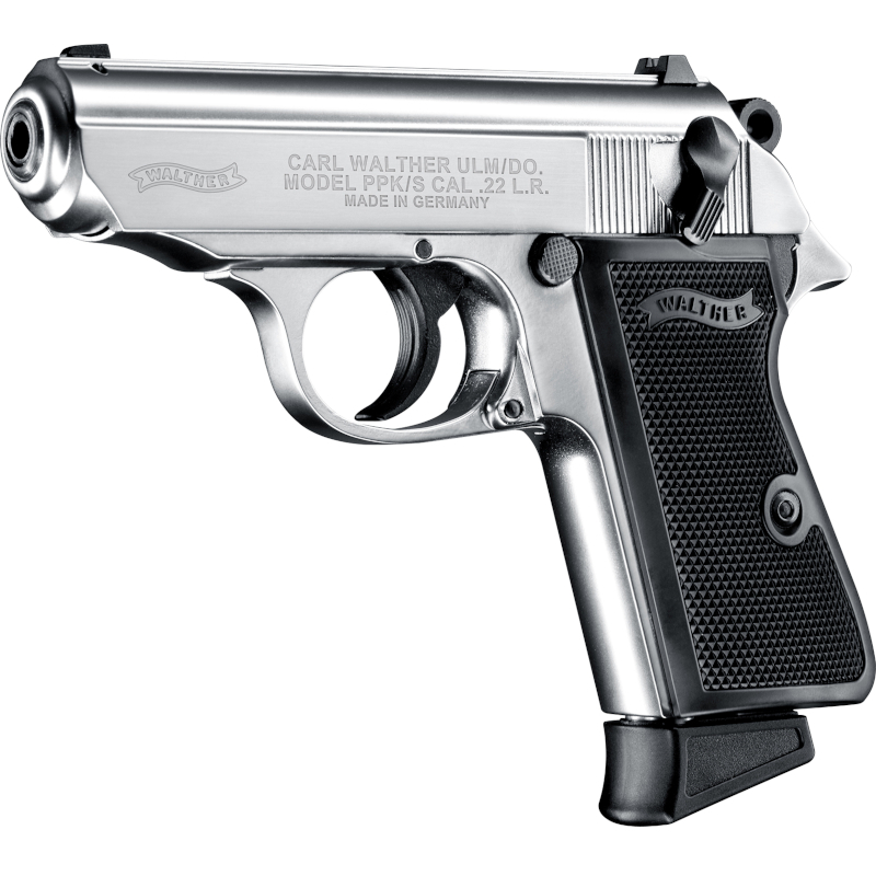 walther-ppks-22lr-nickel-lov-arms-sk-2853256_2 Pištoľ Walther PPK/S .22 Nickel - poloatomatická pištoľ v niklovom prevedením, kompaktným telom a ergonomickou rukoväťou, dostupná na lov-arms.sk.