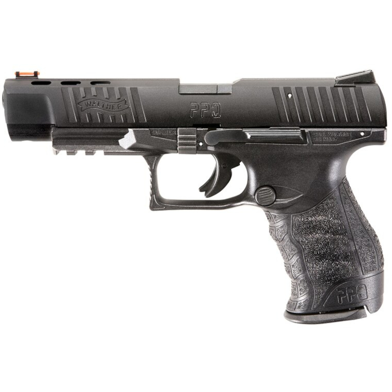 walther-ppq-m2-22lr-5-2853272-sk-2853299 Pištoľ Walther PPQ M2 22lr 5" - poloautomatická pištoľ s nastaviteľným plexi cieľnikom a Picatinny railom, dostupná na lov-arms.sk.