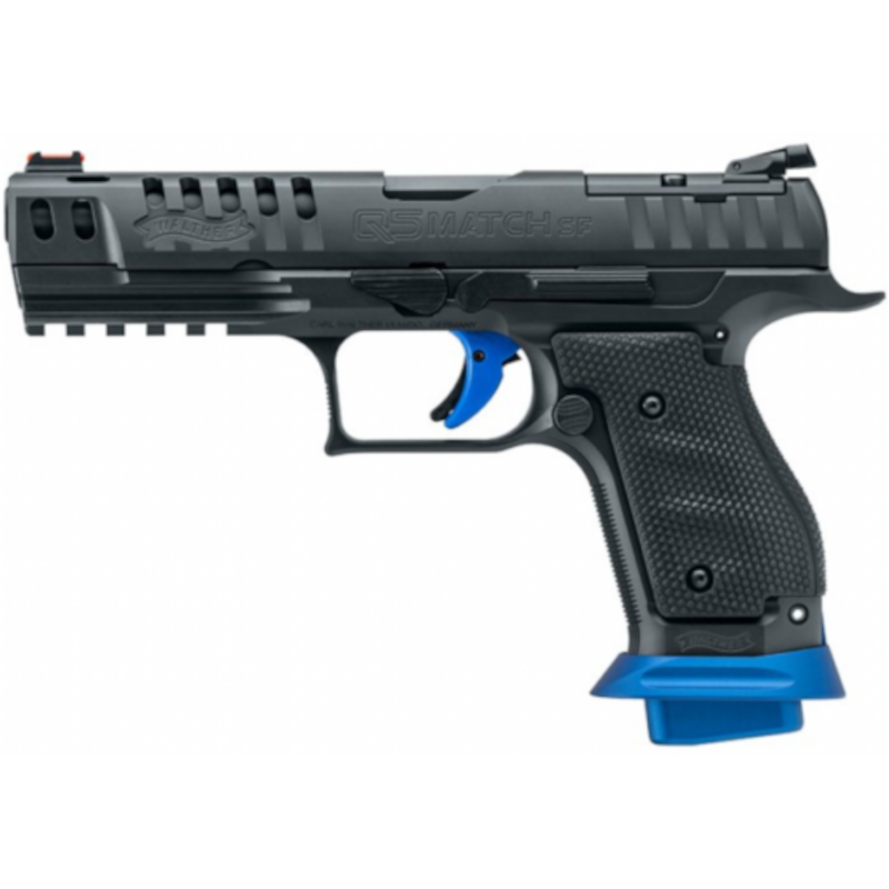 walther-q5-match-champion-2853272-sk-2821371 Pištoľ Walther Q5 Match Champion športová pištoľ kalibru 9 mm s 5-palcovou hlavňou a svetlovodnými mieridlami, dostupná na lov-arms.sk.