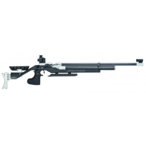 Walther LG400 Blacktec vzduchová puška s polymerovým úchopom, BASIC súťažným diopterom a oceľovým valcom